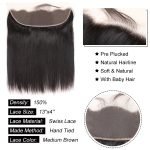 Straight 4 Bundles with 13*4 Lace Frontal Peruvian Human Hair - Image 3