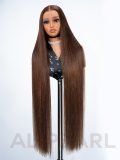 Super Long 300% Density Chocolate Brown 13x6 HD Lace Front Wig Straight Human Hair - Image 12