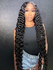 Crimp Wavy Ready To Go Glueless 6x8 Pre Cut Lace Pre Bleached Tiny Lace Knots Drawstring Wig - Image 10