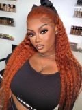 Ginger Orange Deep Wave 13x6 Lace Frontal Wig Parting Max Natural Hairline - Image 12