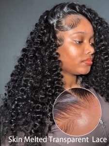 13x6 Lace Frontal Wig Wand Curly Human Hair 250% Density Pre Plucked Hairline - Image 6