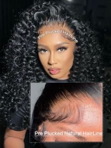 13x6 Lace Frontal Wig Wand Curly Human Hair 250% Density Pre Plucked Hairline - Image 5