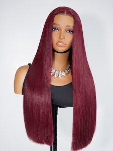Glueless Ready To Go Cherry Cola Straight 7x5 Lace Wig for Beginners