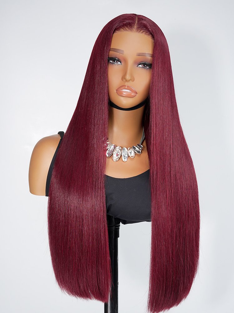 Glueless Ready To Go Cherry Cola Straight 7x5 Lace Wig for Beginners - Image 1