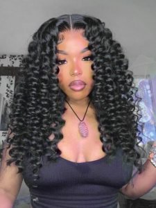 13x6 Lace Frontal Wig Wand Curly Human Hair 250% Density Pre Plucked Hairline - Image 2