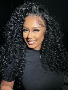 13x6 Lace Frontal Wig Wand Curly Human Hair 250% Density Pre Plucked Hairline - Image 4