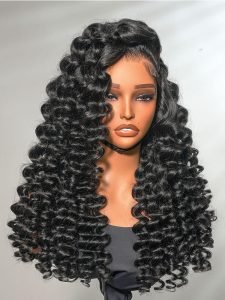 13x6 Lace Frontal Wig Wand Curly Human Hair 250% Density Pre Plucked Hairline - Image 9