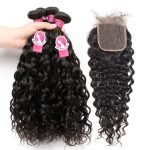 9A Grade Alipearl Virgin Hair Water Wave 4 Bundles with Lace Closure 4X4 Inch