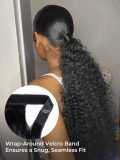 Water Wave Clip-In Ponytail With Hair Wrap Around 100% Human Hair Extension - Image 5