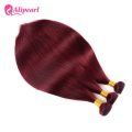 99J Burgundy Color One Bundle Pre-Colored Hair Straight Human Hair Weft - Image 6