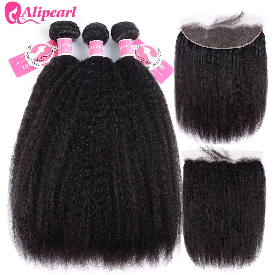 yaki-06 Yaki Straight Human Hair Bundles With 13x4 Lace Frontal - Image 1