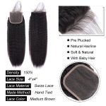 Yaki Hair Human Hair Bundles With 4x4 5x5 6x6 Lace Closure - Image 3