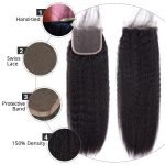 Yaki Hair Human Hair Bundles With 4x4 5x5 6x6 Lace Closure - Image 5