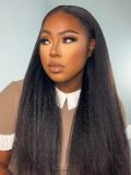 13x6 Parting Max Transparent Lace Frontal Yaki Straight Human Hair Glueless Wig - Image 8