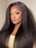 13x6 Parting Max Transparent Lace Frontal Yaki Straight Human Hair Glueless Wig - Image 9