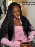 13x6 Parting Max Transparent Lace Frontal Yaki Straight Human Hair Glueless Wig - Image 3