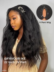 Kinky Straight U Part Wig Brazilian Human Hair Wig Yaki V Part Wigs - Image 4